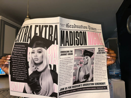 Oversize Newspaper Announcement