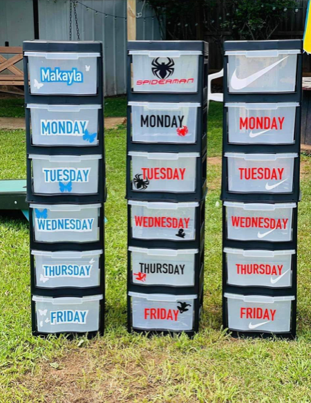 Days of the week labels