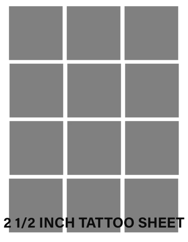 Custom Temporary Tattoo Sheets