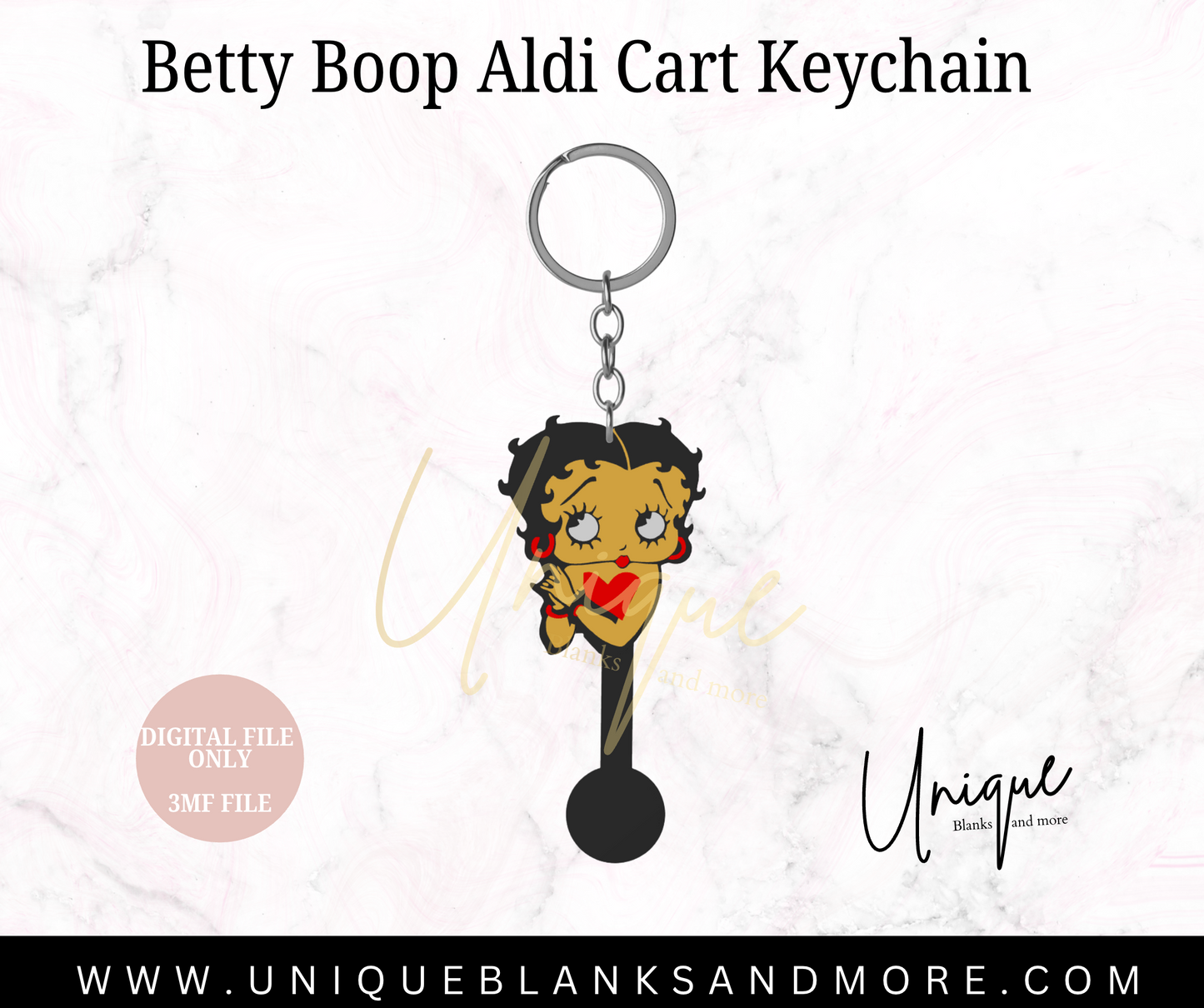 Betty Boop Aldi Cart Keychain