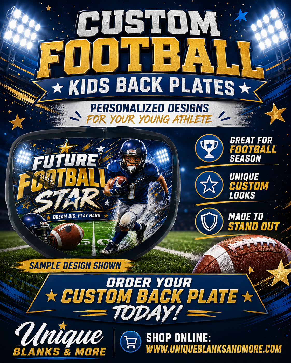 Custom Football Back Plate