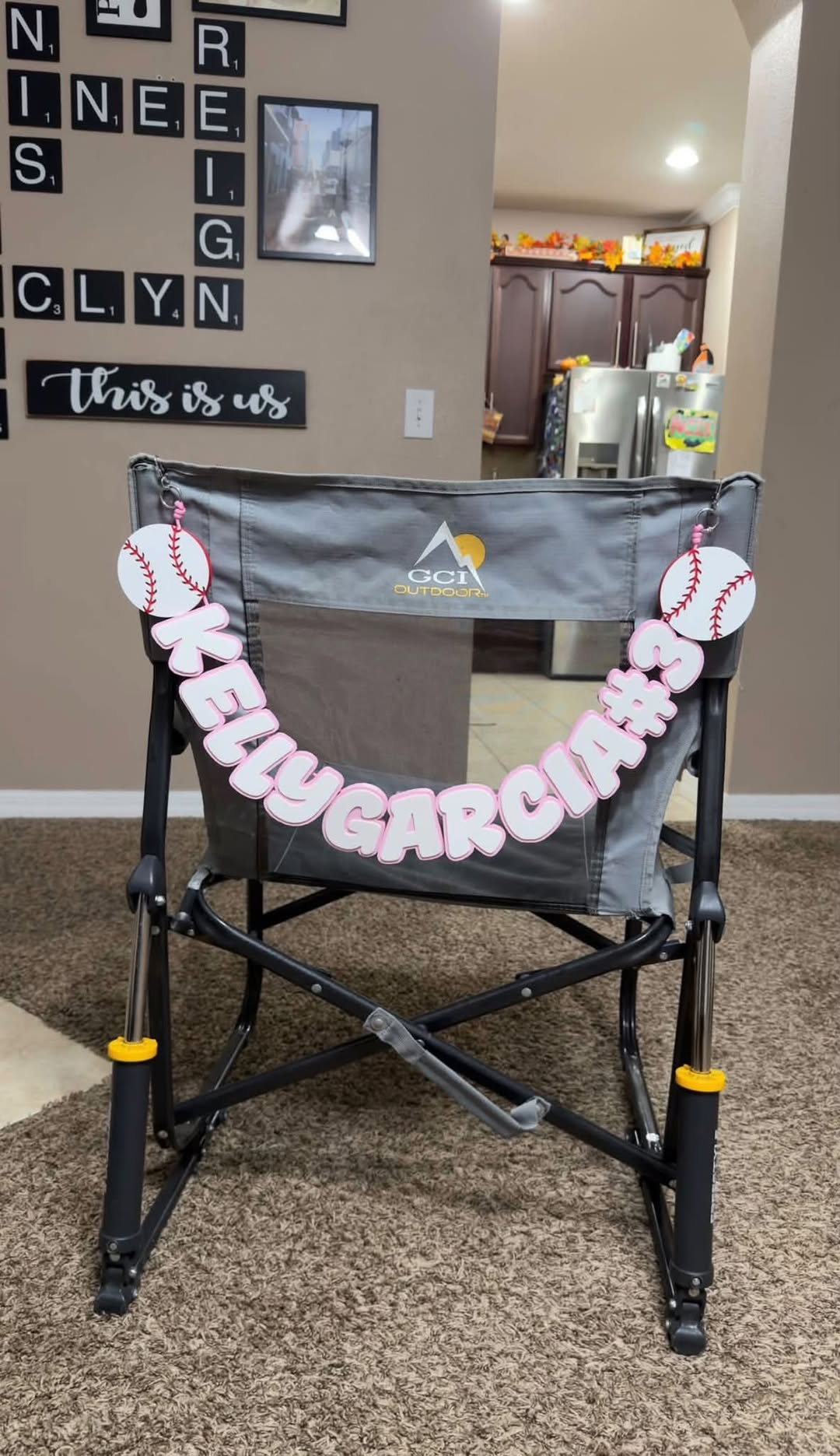 Personalized name chair charm
