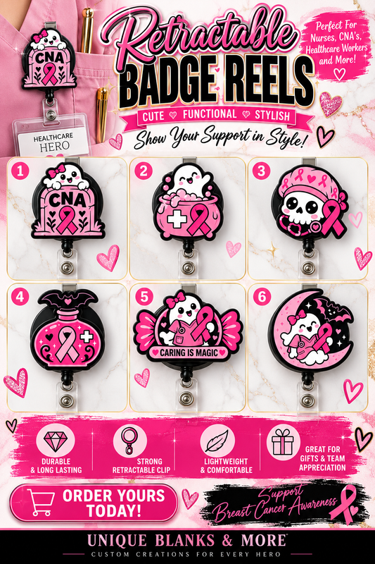Breast Cancer Awareness Retractable Badge Reel