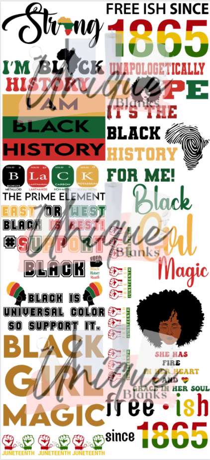 Black History -2 Gang Sheet