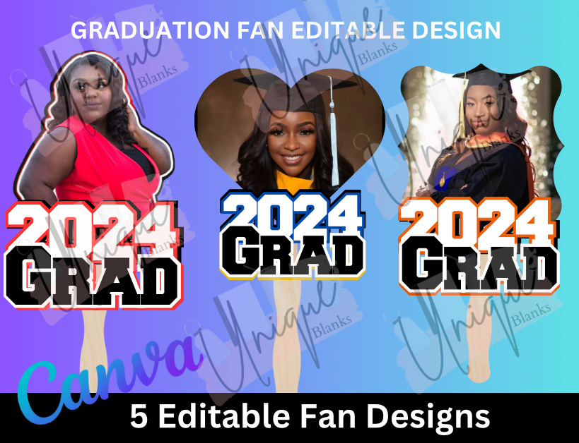 Editable Graduation Fan Design – Unique Blanks and More