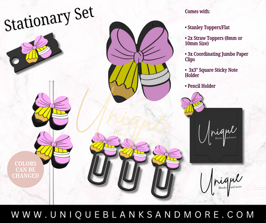 Stationary Pencil/Bow Set