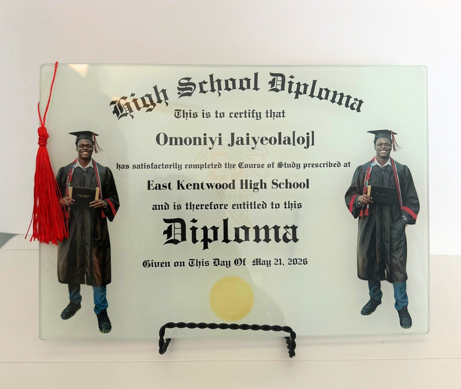 Grad Diploma Glass Plaque