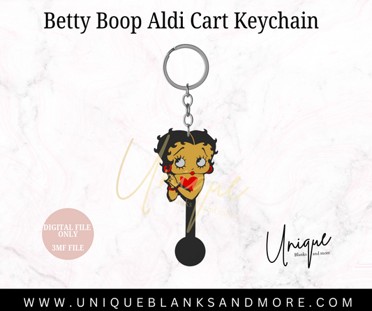 Betty Boop Aldi Cart Keychain