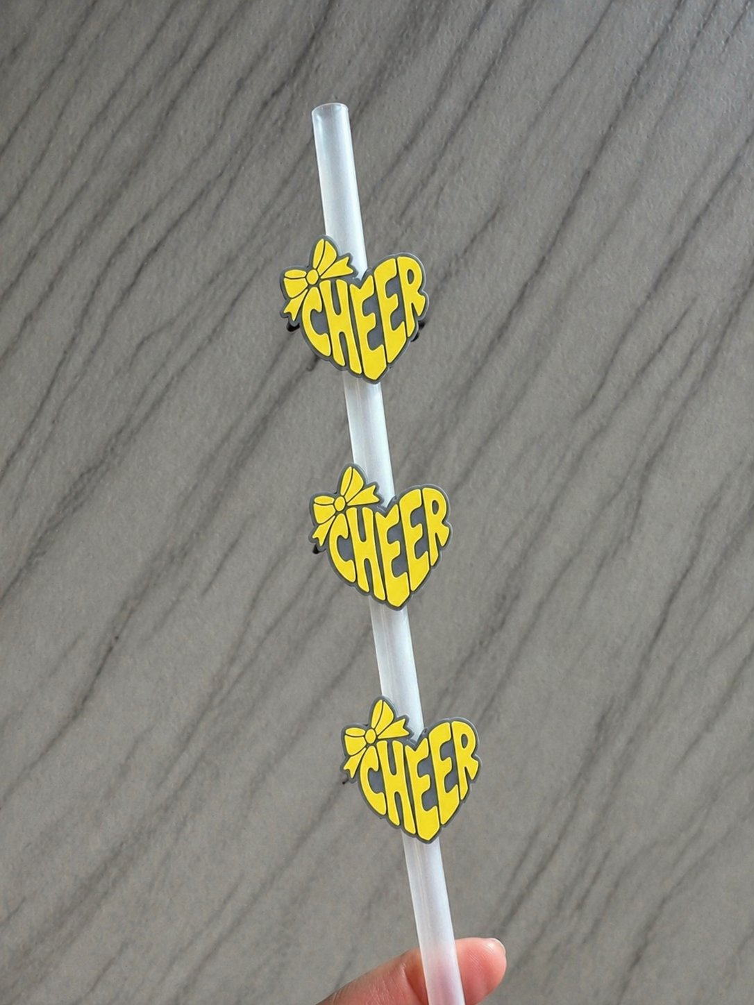 Cheer heart shape Straw Topper