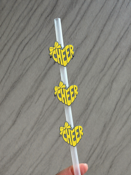 Cheer heart shape Straw Topper