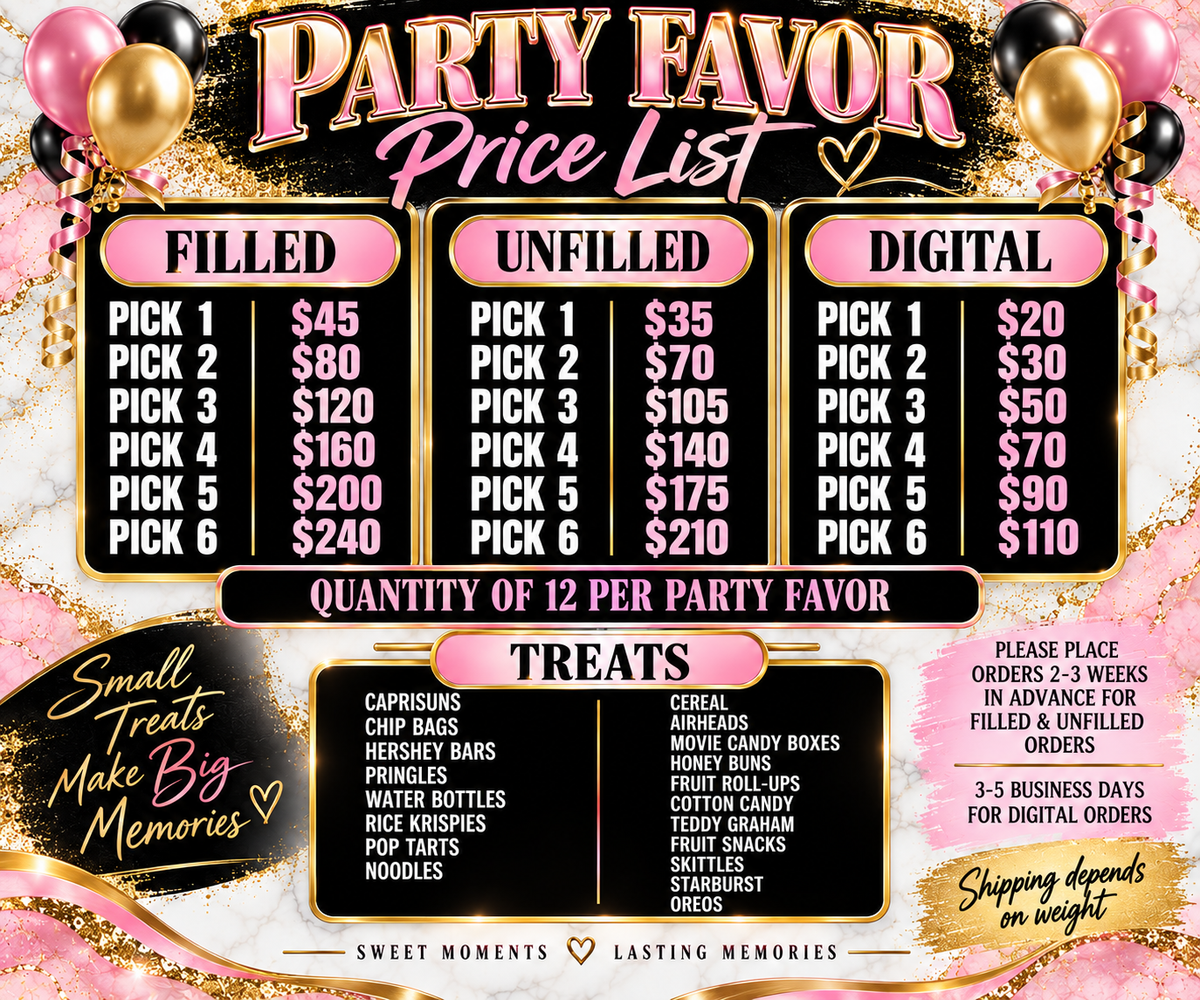 Custom Party Favors for Any Event | 12-Piece Sets