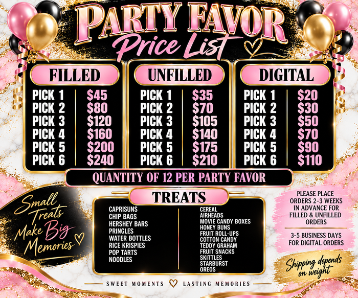Custom Party Favors for Any Event | 12-Piece Sets