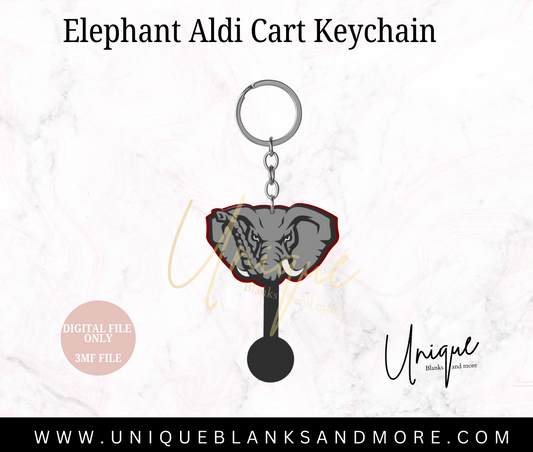 Elephant Aldi Cart Keychain