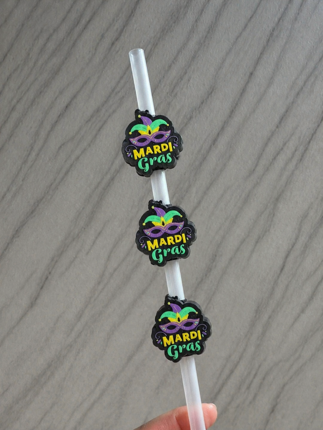 Mardi Gras Straw Topper
