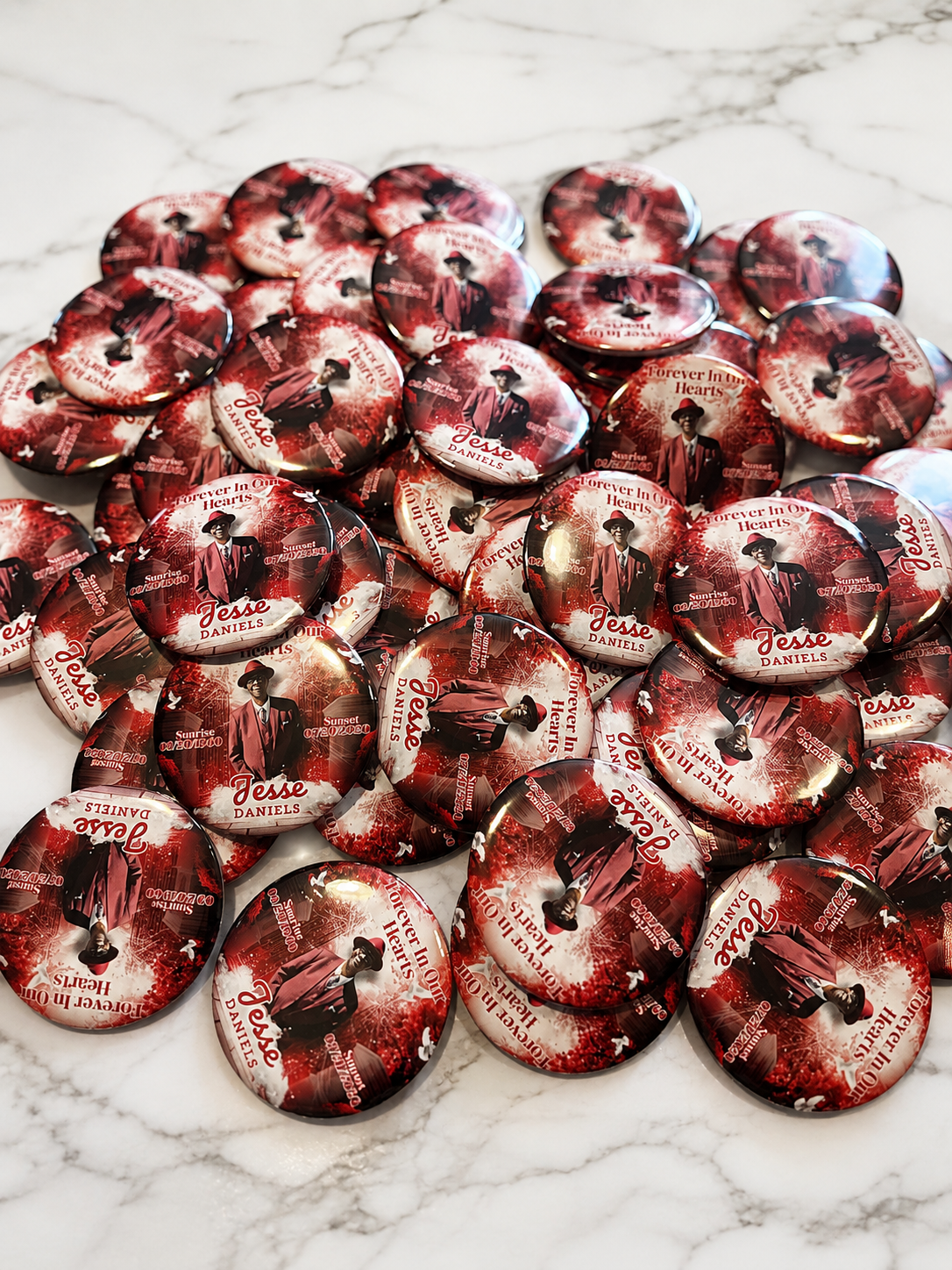 Memorial Photo Buttons | Funeral & Memorial Keepsake