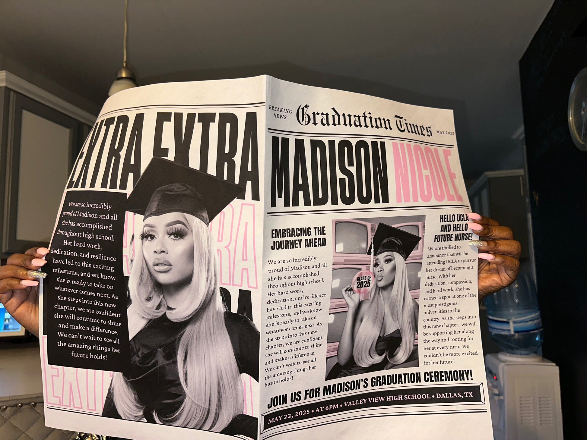 Oversize Newspaper Announcement