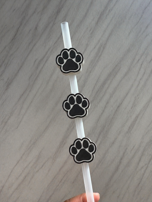 Paw Print Straw Topper