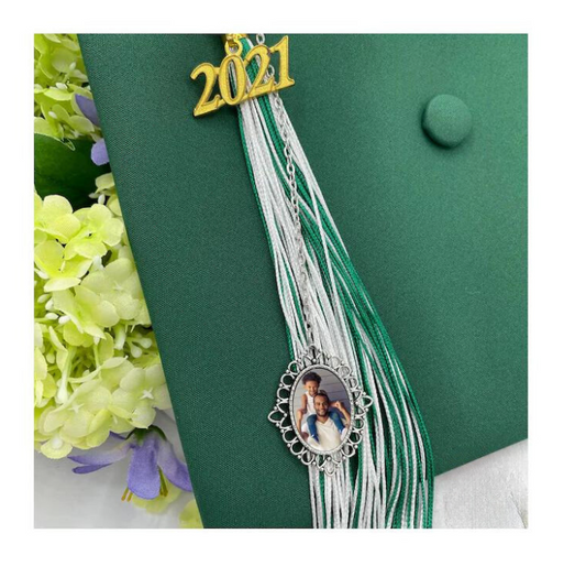 Personalized Memorial Photo Charm for Tassels